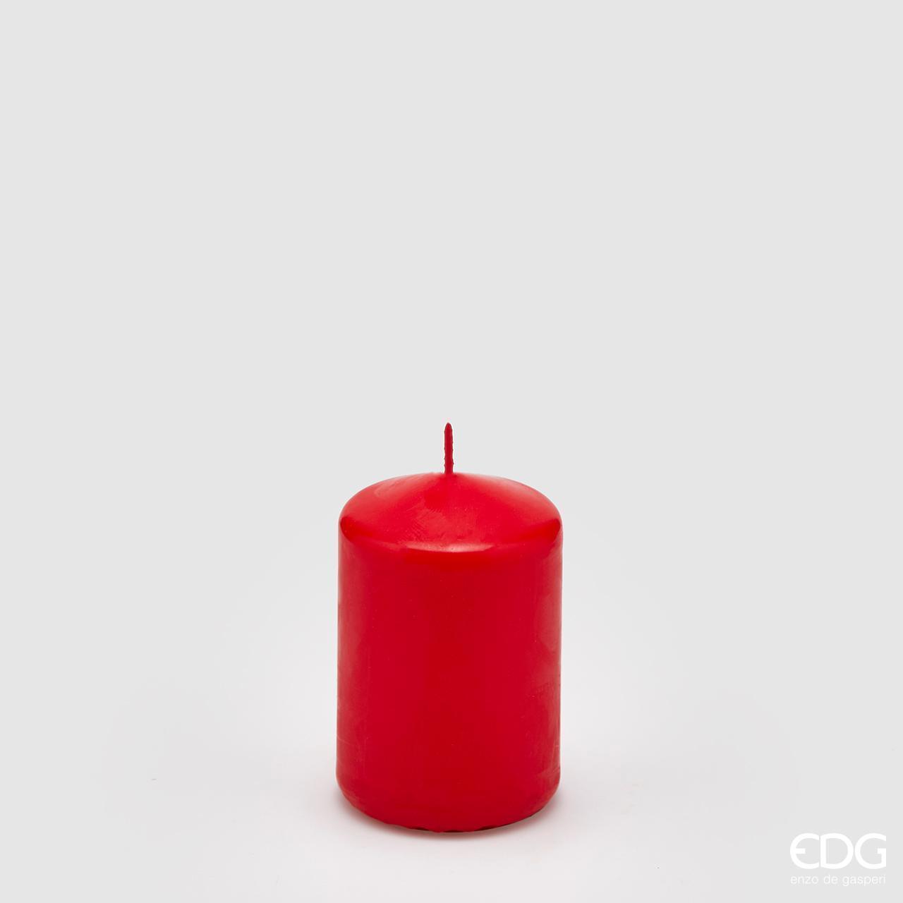 Candela moccolo rosso laccato - H. 10 cm - EDG