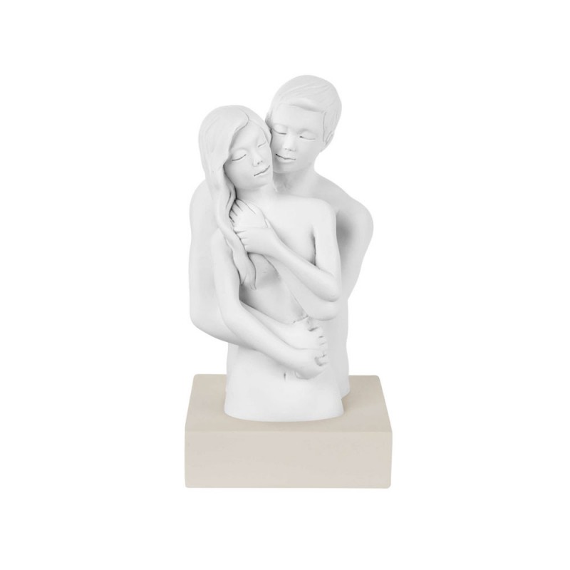 Scultura innamorati con base nocciola - H. 15 cm - Bongelli Preziosi