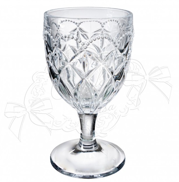 Set 6 calici da vino in vetro trasparente PEARL- H.15x8 cm - 250 ML - Coccole di Casa