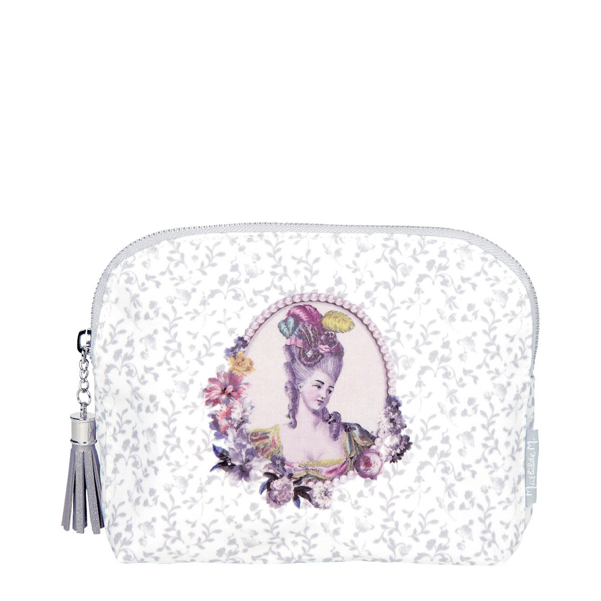 Trousse da toilette grigia Elegant Courtesans - 21x15x4 cm - Mathilde M.