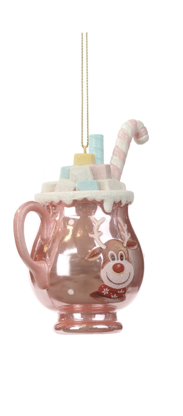 Decoro Mug in vetro rosa - h. 12.5 cm - Goodwill