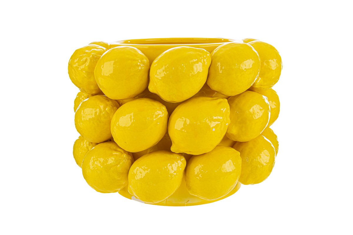 Vaso ceramica con limoni gialli - 26x20 cm - Le Stelle
